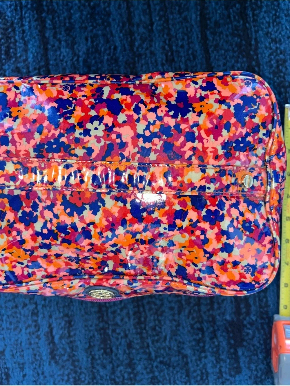 Tory Burch Large Travel Make Up Cosmetic Bag Double Zipper 14